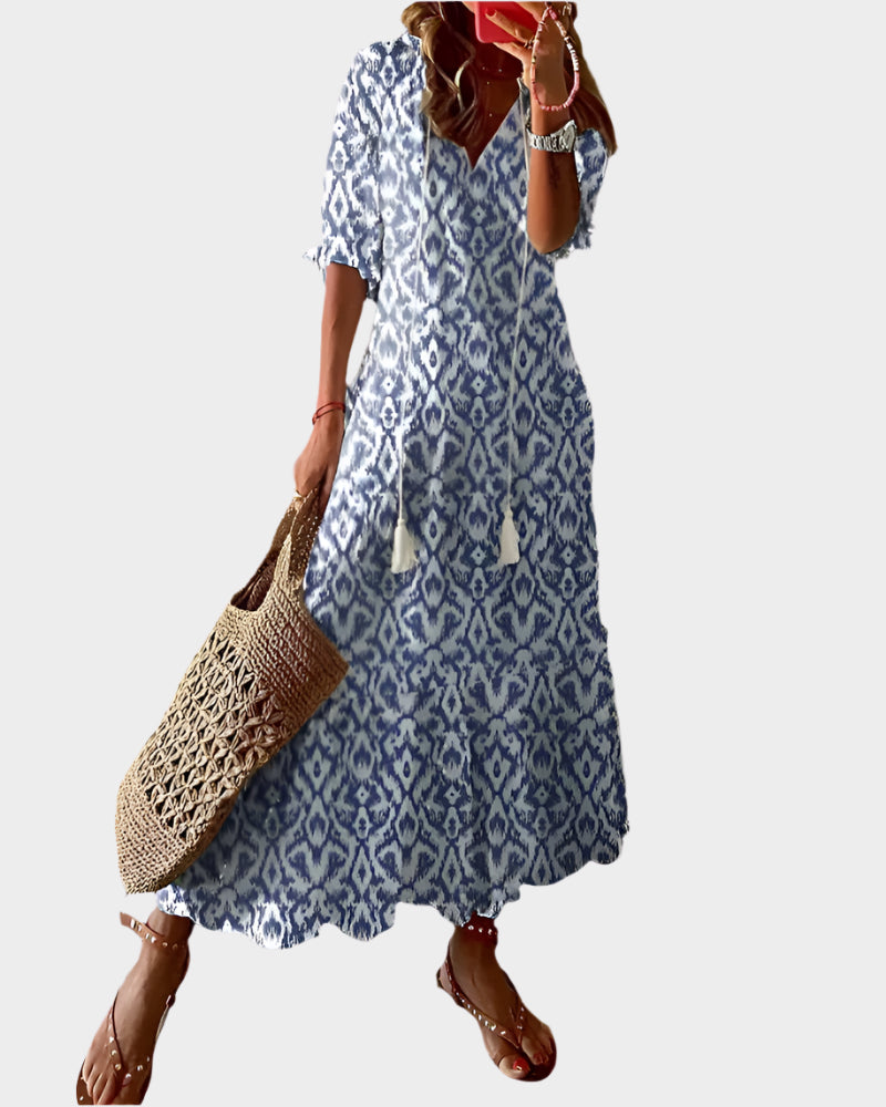 Vintage Dress with V-Neck