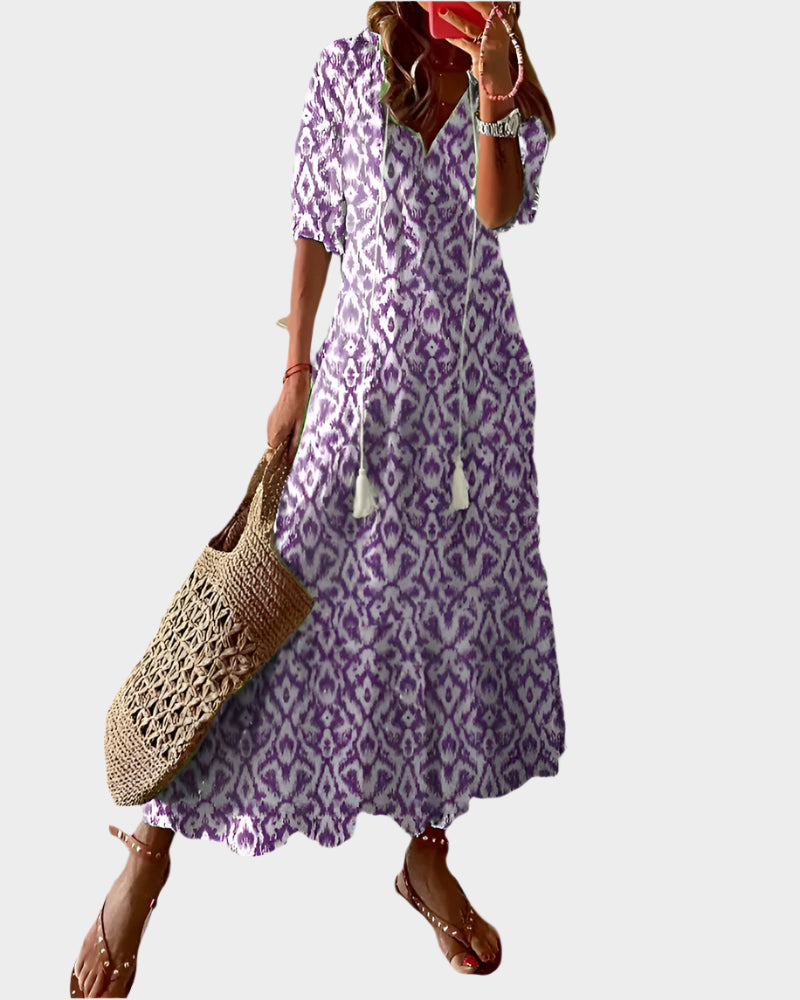Vintage Dress with V-Neck