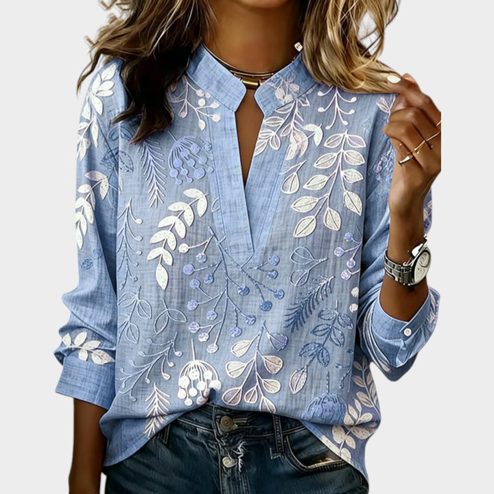 Botanical Print Relaxed Blouse