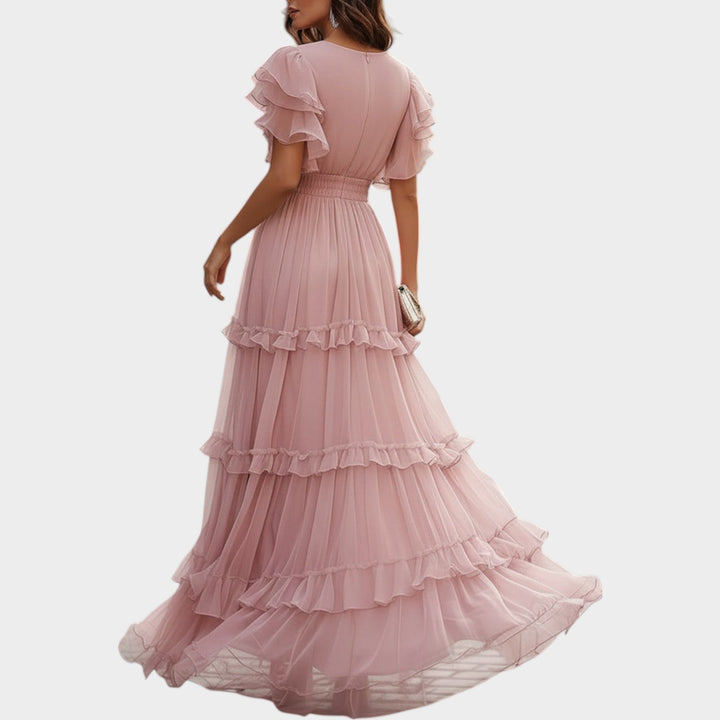 Elegant Tiered Ruffle Maxi Dress