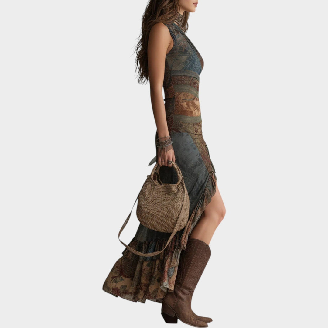 Boho One-Shoulder Asymmetric Dress