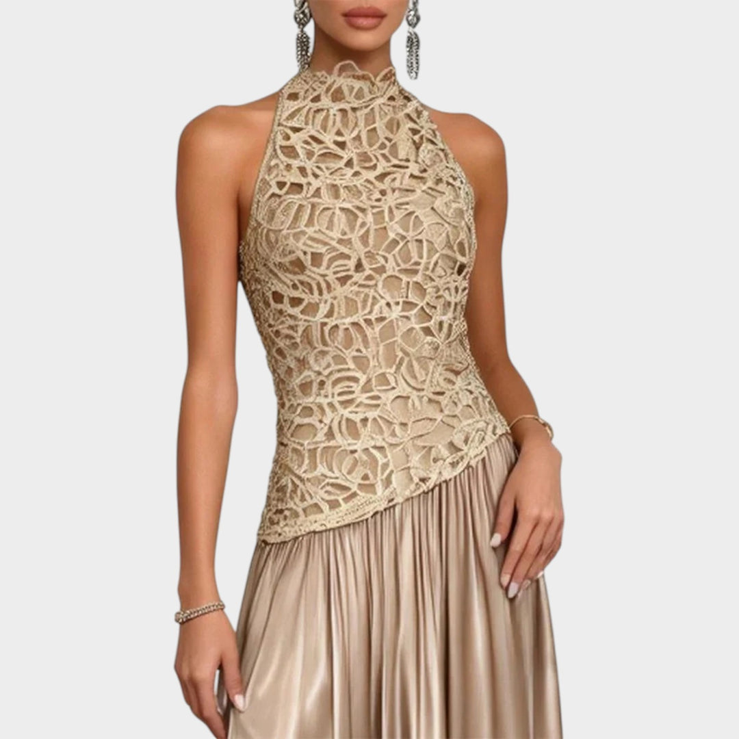 Luxe Lace & Satin Midi Dress
