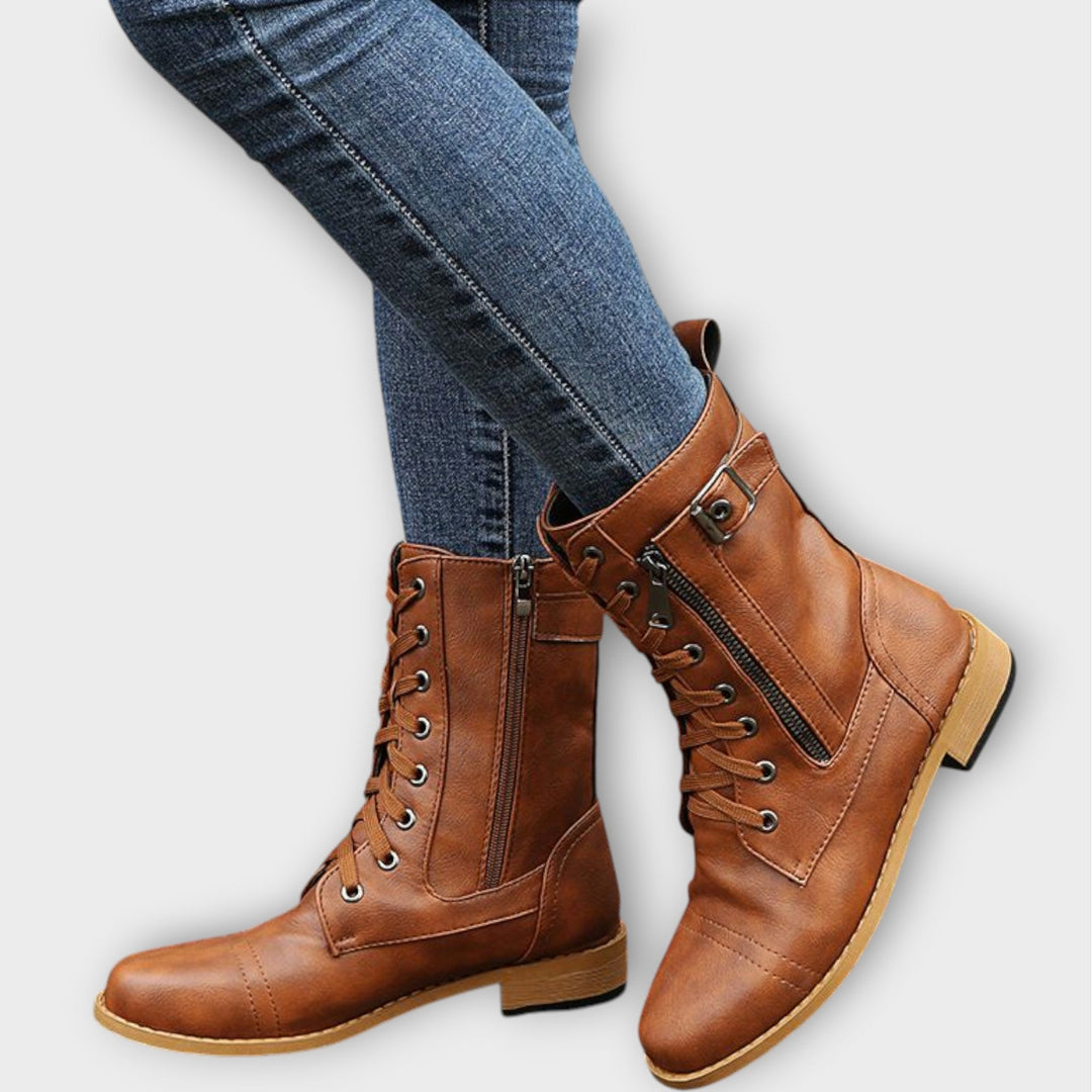 Timeless Lace-Up Leather Ankle Boots