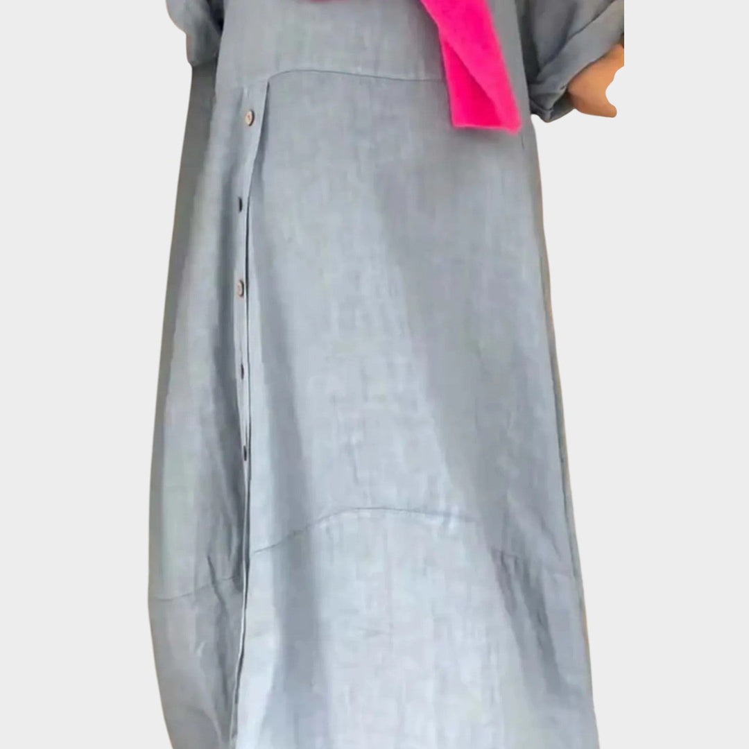Relaxed Button‑Detail Maxi Dress
