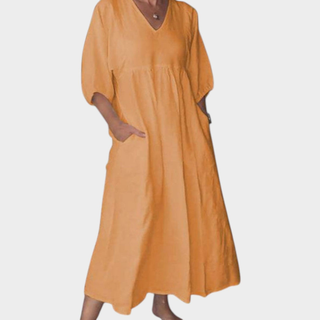 Relaxed V-Neck Maxi Dress