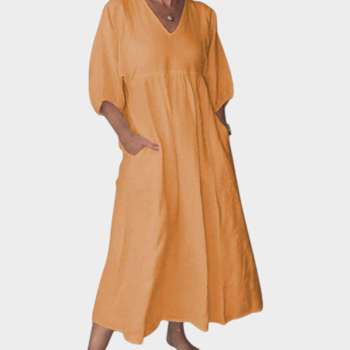 Relaxed V-Neck Maxi Dress