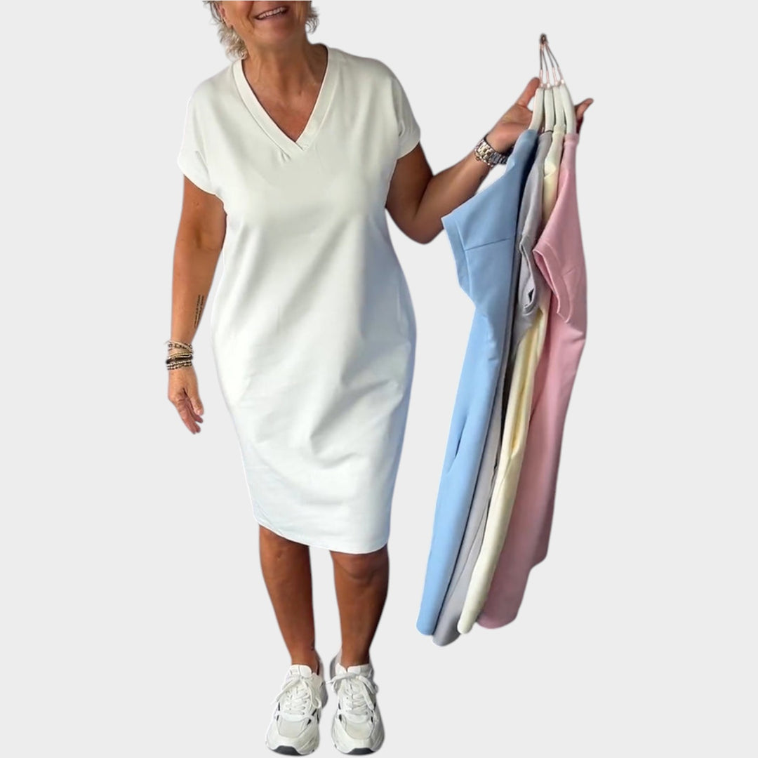 Relaxed V-Neck Everyday Dress