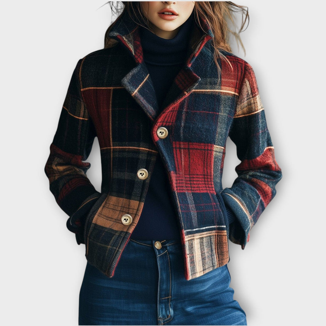 Stylish Plaid Button-Up Jacket with Heritage Flair