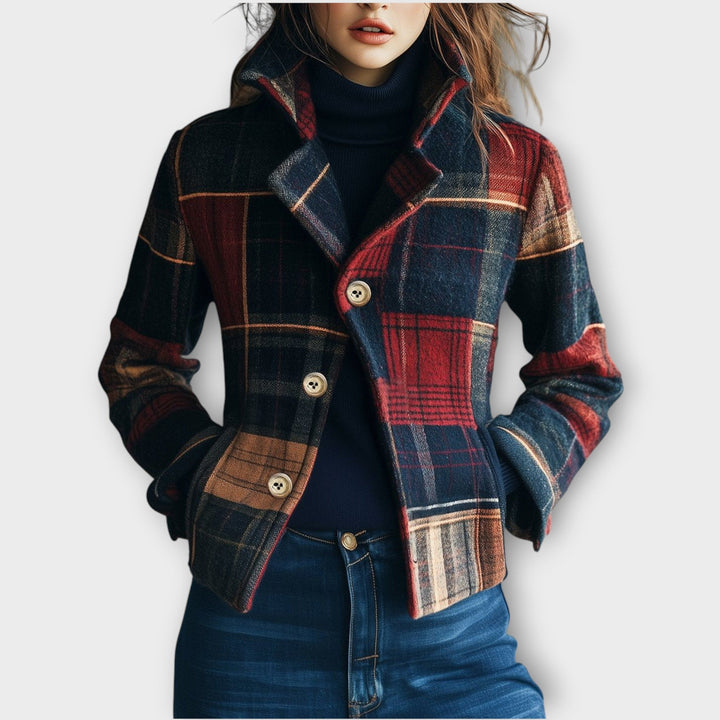 Stylish Plaid Button-Up Jacket with Heritage Flair