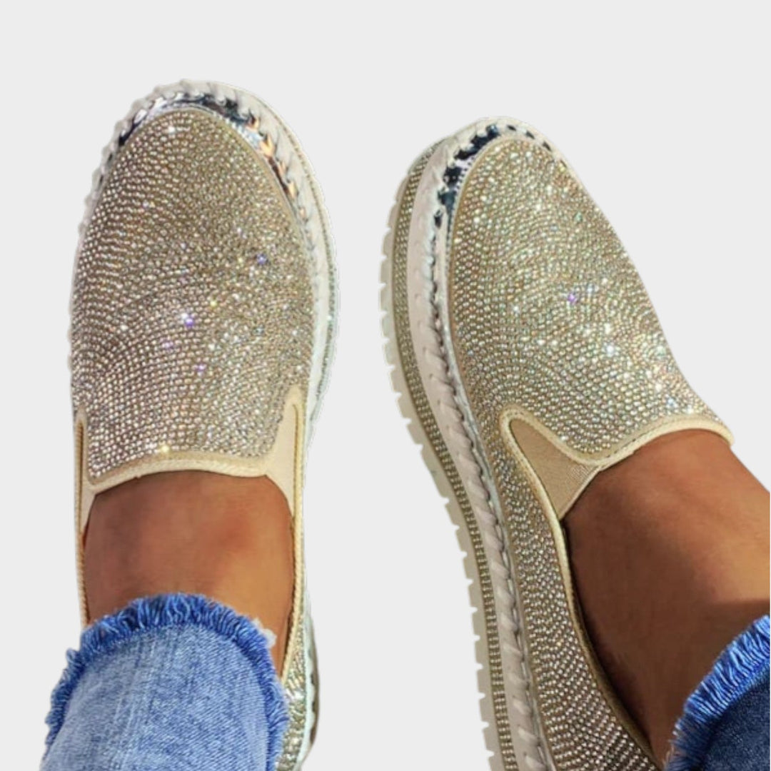 Luxe Sparkle Slip-On Platform Flats