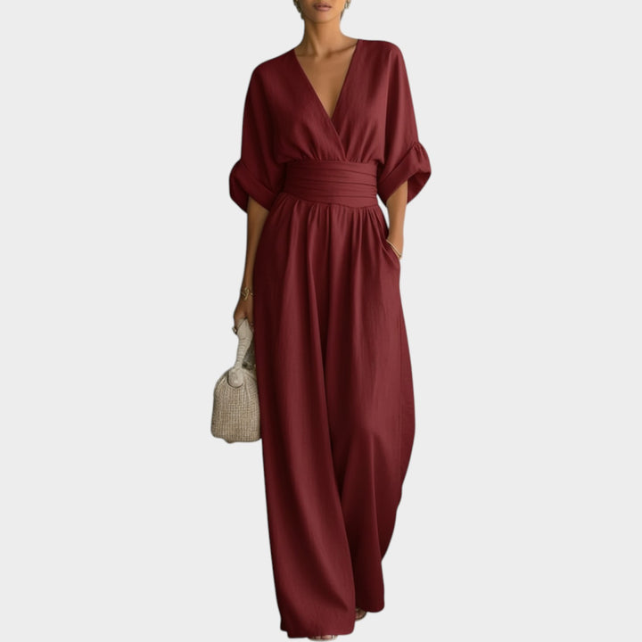 Soft Draped Wide-Leg Jumpsuit