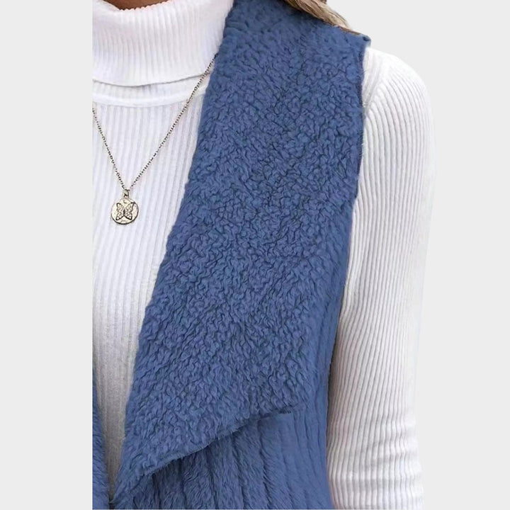 Textured Open-Front Layering Vest
