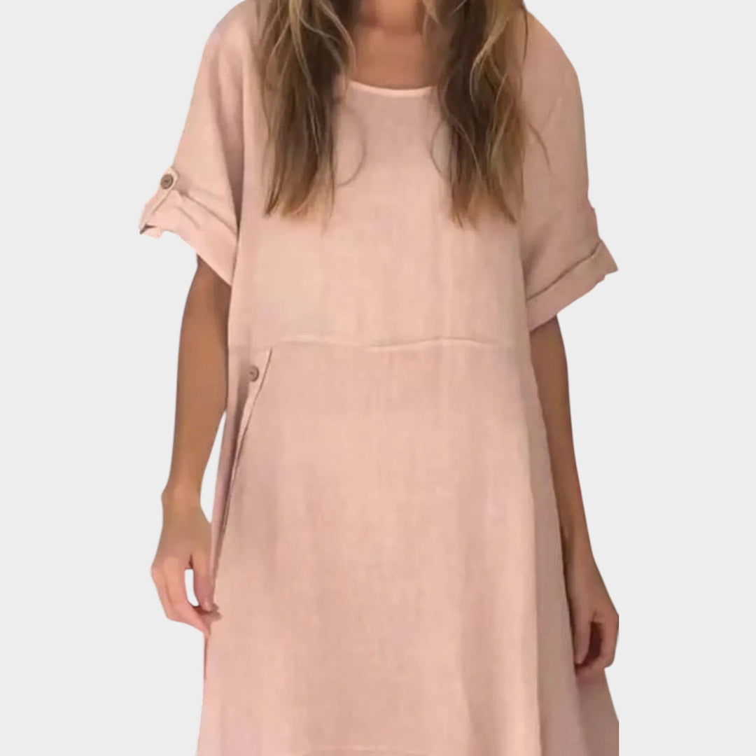 Relaxed Button‑Detail Maxi Dress