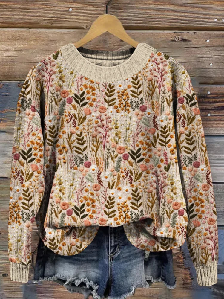 Nova | Cozy Floral Knit Sweater