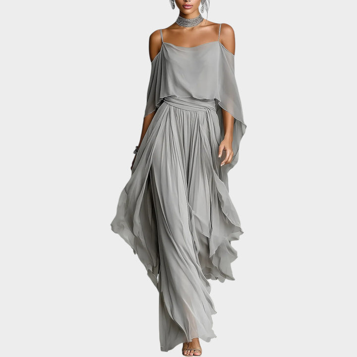 Flowy Cold-Shoulder Maxi Dress
