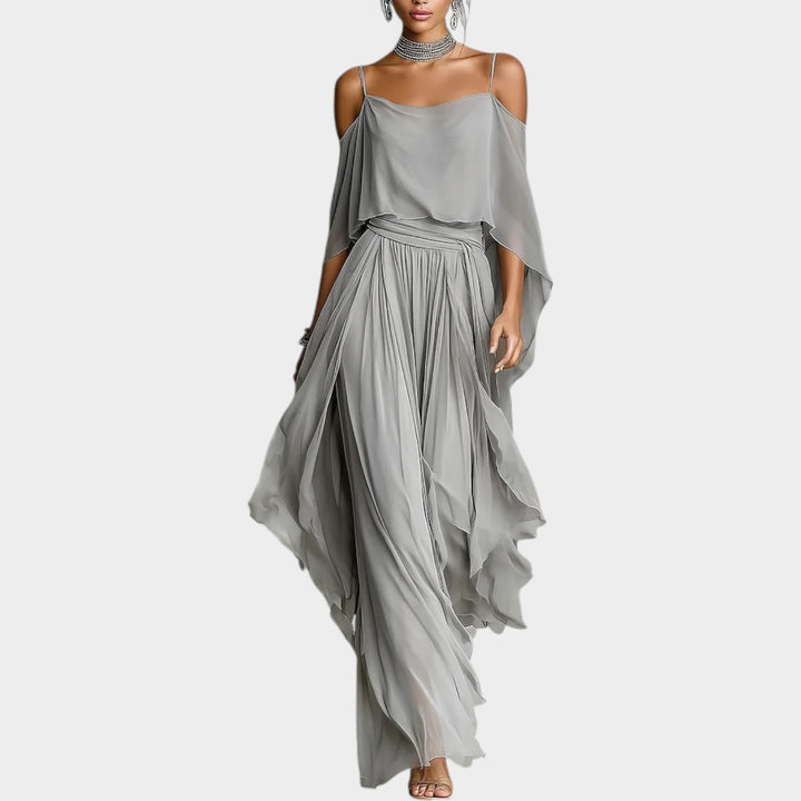 Luxe Drape Off-Shoulder Maxi Set