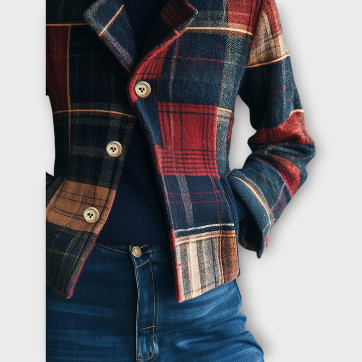 Stylish Plaid Button-Up Jacket with Heritage Flair