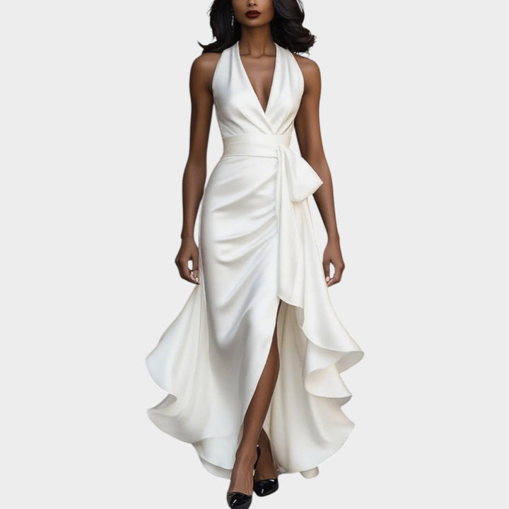 Halter Wrap Evening Gown