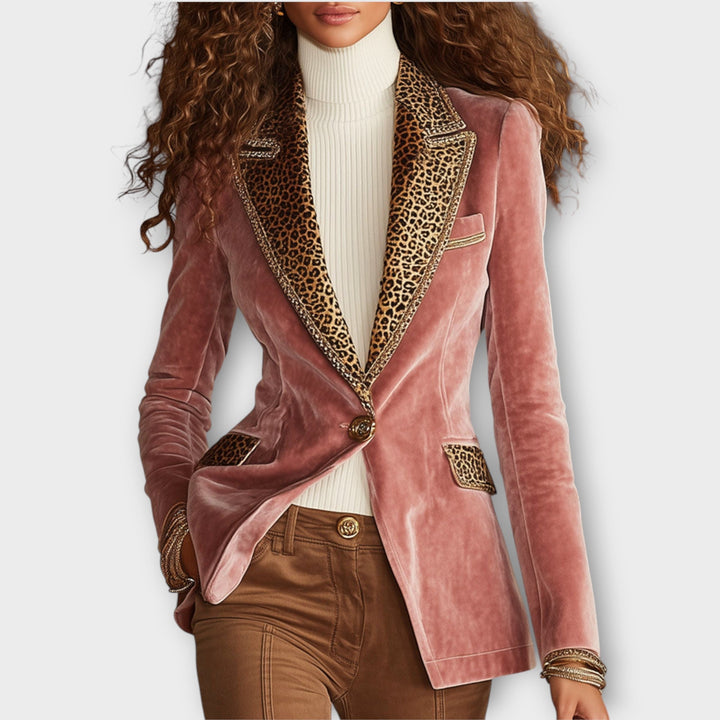 Statement Trim Velvet Tailored Blazer