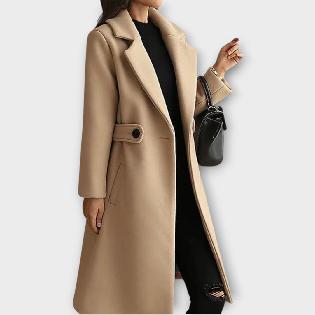 Elegant Longline Wool-Blend Coat