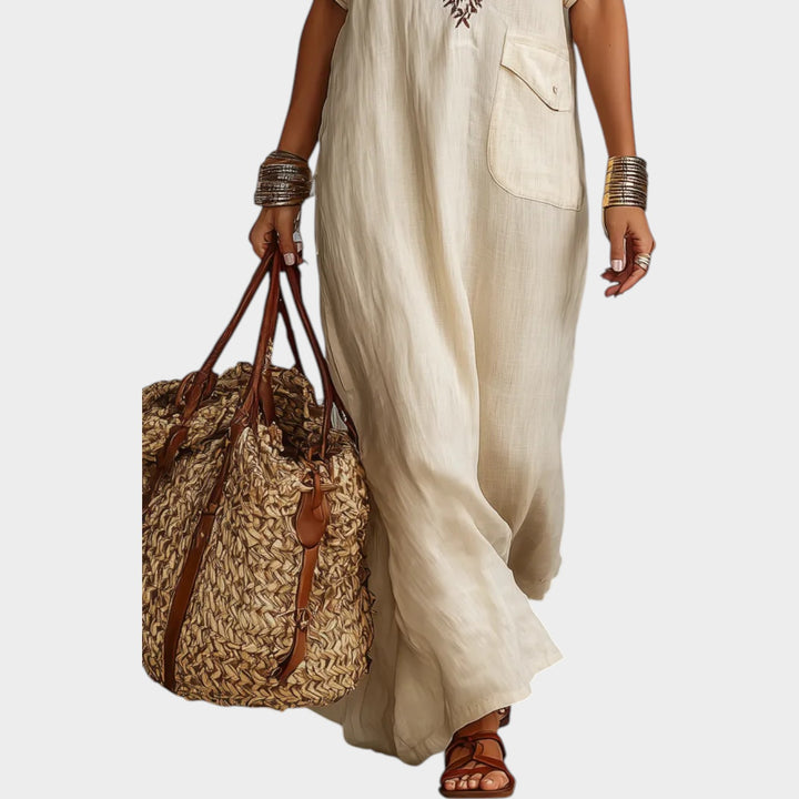 Effortless Embroidered Resort Maxi Dress