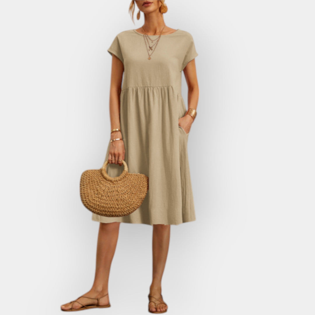 Midi Dress with Simple Lines