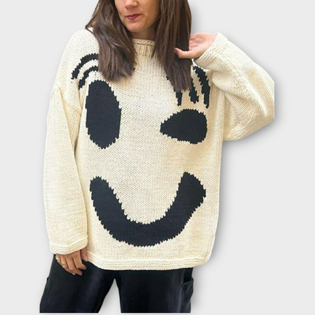 Artisan Knit Sweater with Abstract Design