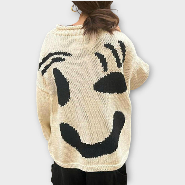 Artisan Knit Sweater with Abstract Design