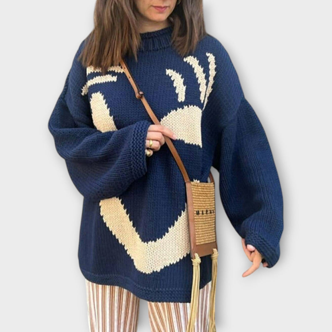 Artisan Knit Sweater with Abstract Design