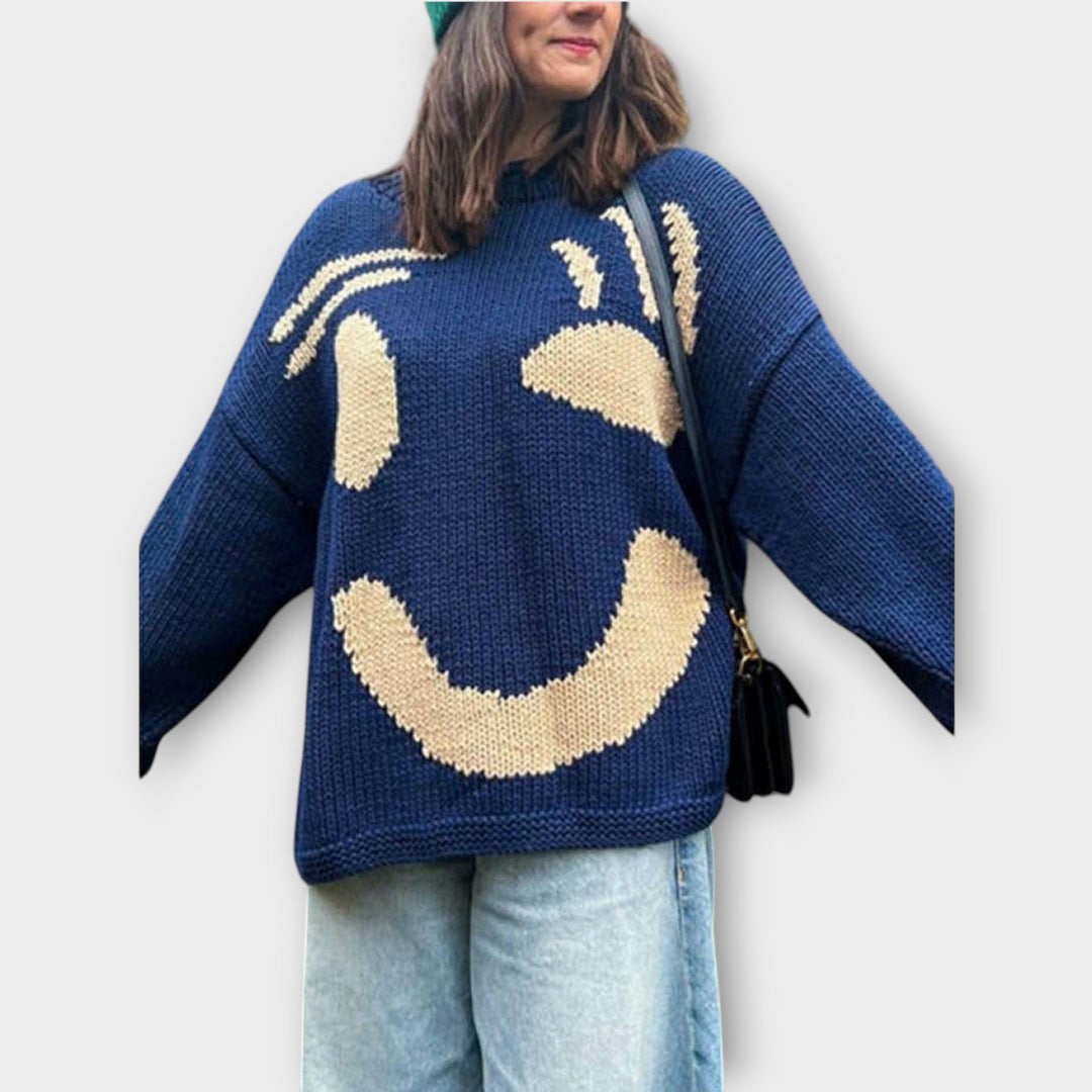 Artisan Knit Sweater with Abstract Design