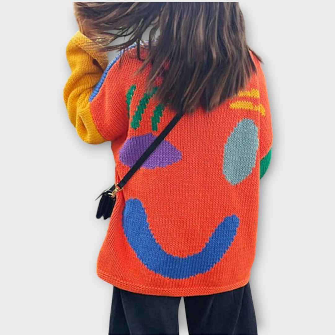 Artisan Knit Sweater with Abstract Design