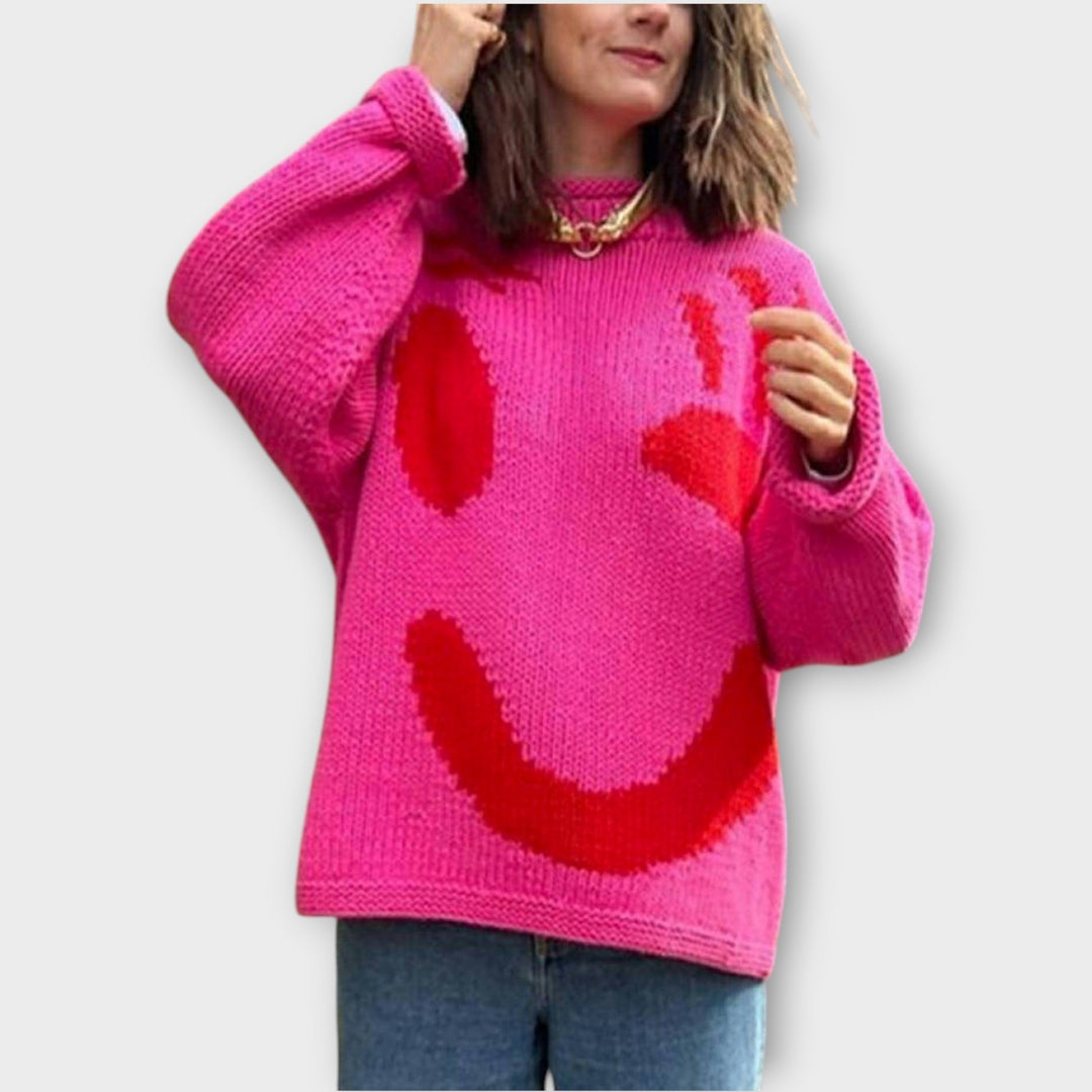 Artisan Knit Sweater with Abstract Design