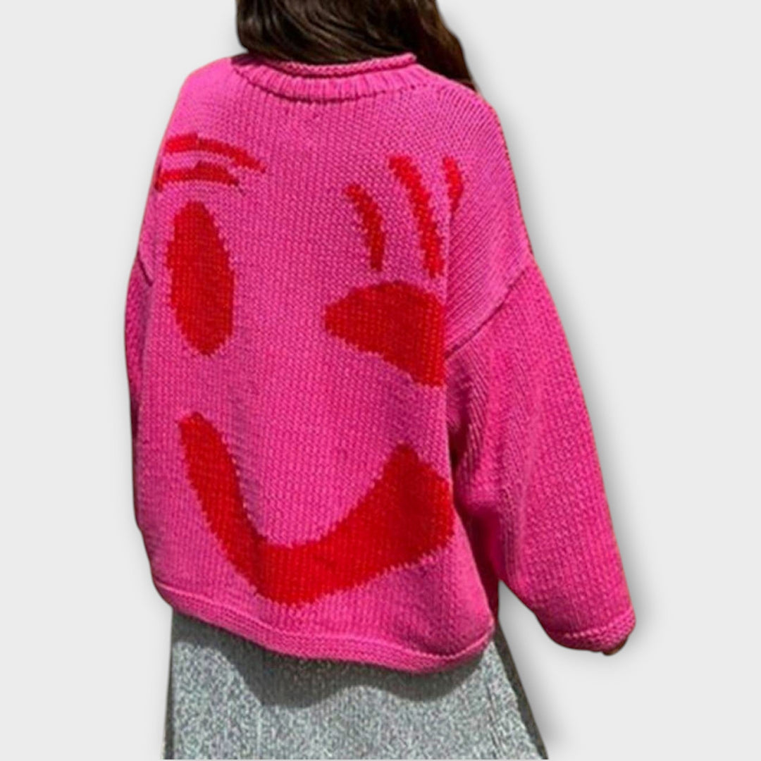 Artisan Knit Sweater with Abstract Design