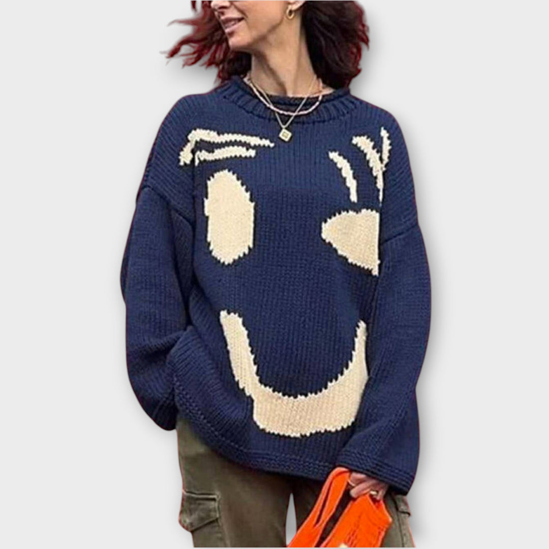 Artisan Knit Sweater with Abstract Design