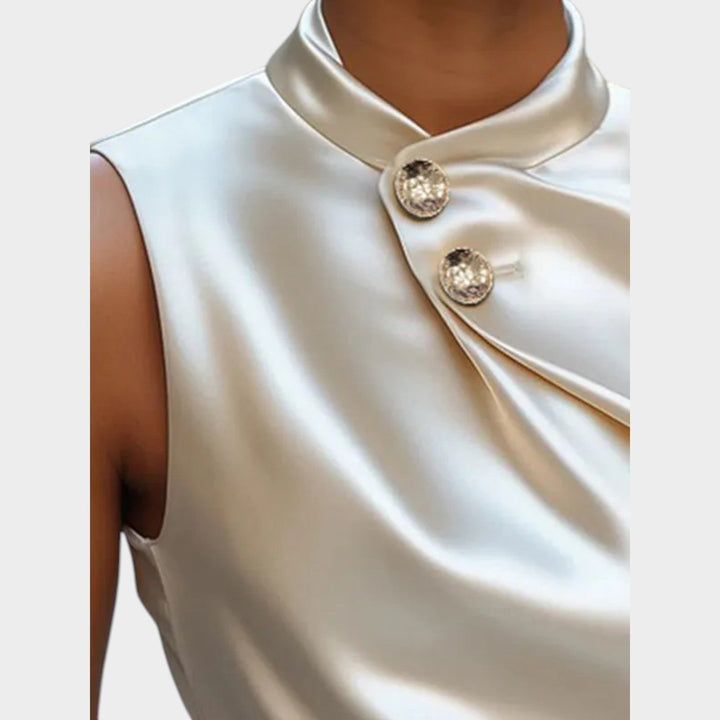 Elegant Satin Sleeveless Blouse