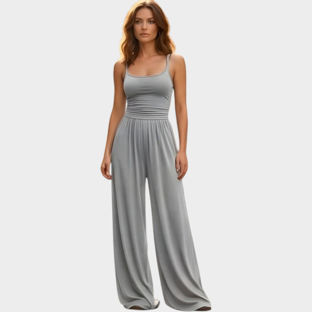 Sleek Strappy Wide-Leg Jumpsuit