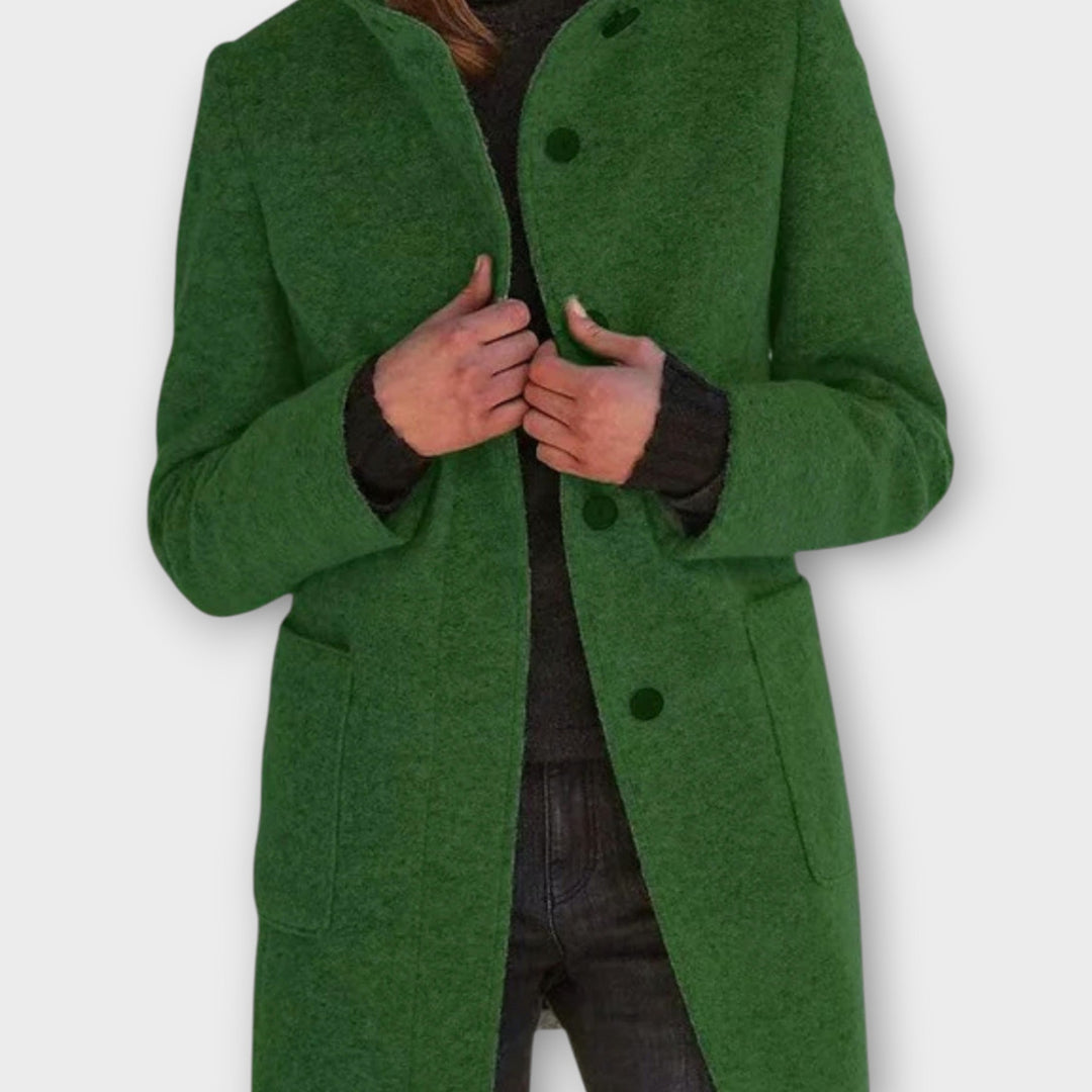Classic Button-Up Mid-Length Coat