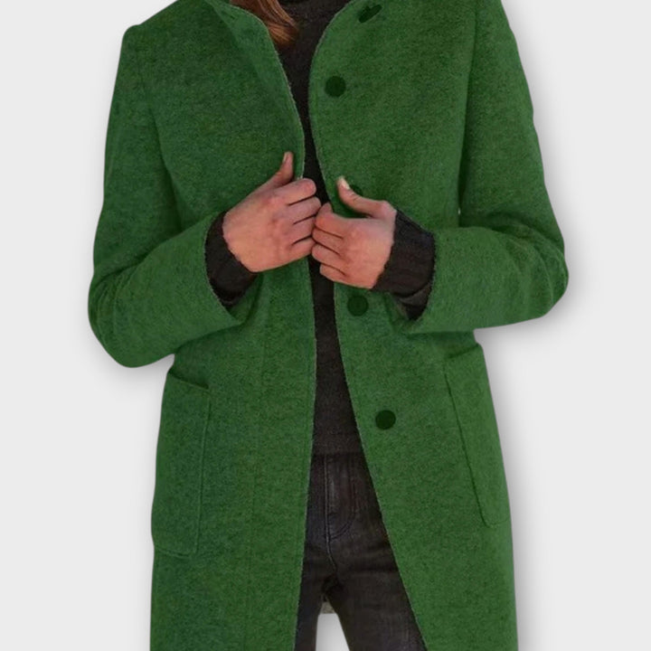 Classic Button-Up Mid-Length Coat