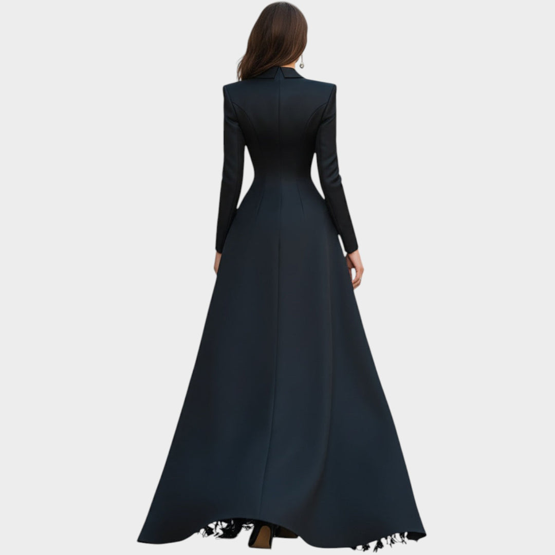 Lace Panel Evening Maxi Dress