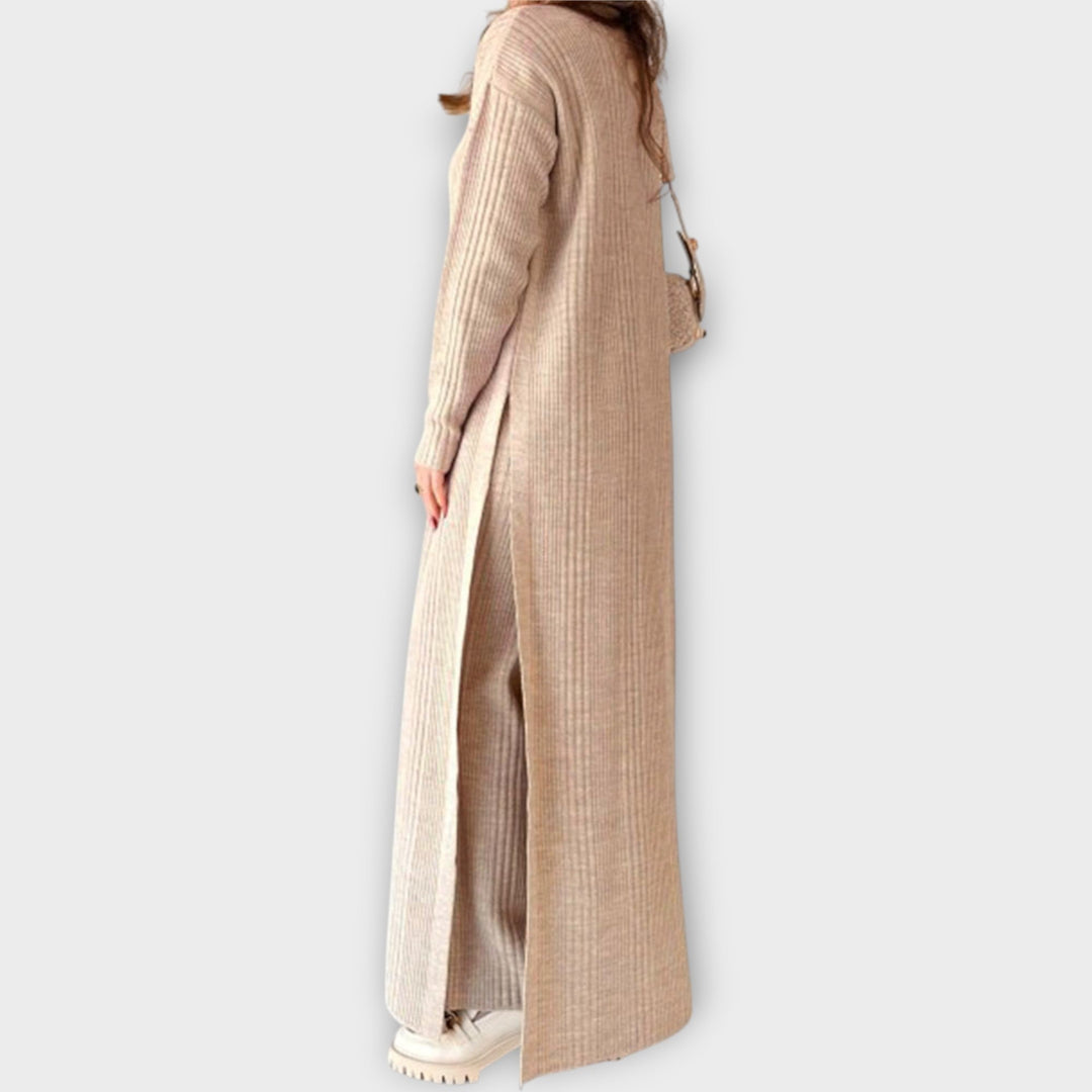 Elegant Ribbed Knit Co-ord Set