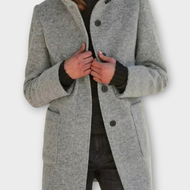 Classic Button-Up Mid-Length Coat