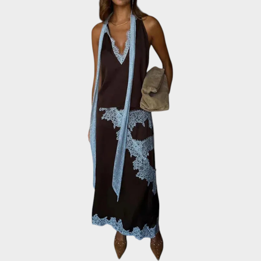Elegant Lace Detail Two-Piece Set