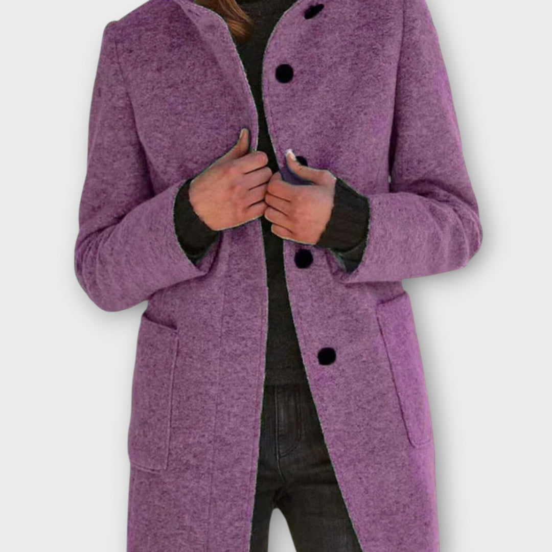 Classic Button-Up Mid-Length Coat
