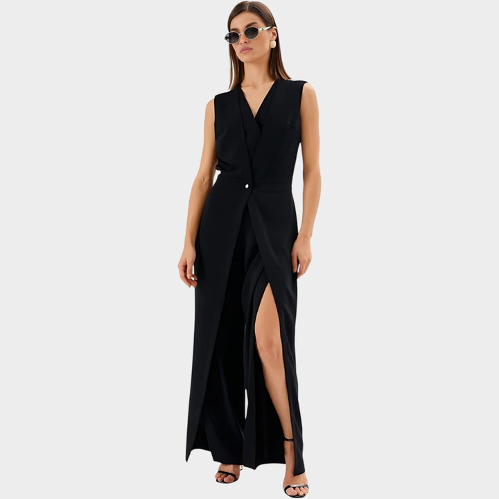 Tailored Sleeveless Blazer Jumpsuit