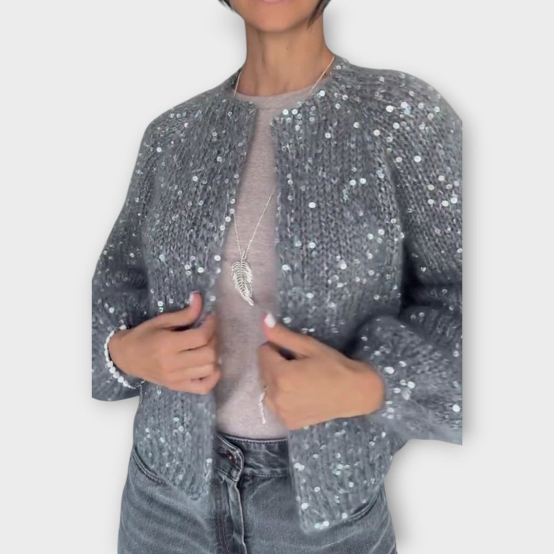 Chic Sparkle Knit Cardigan – Soft, Effortlessly Elegant Style