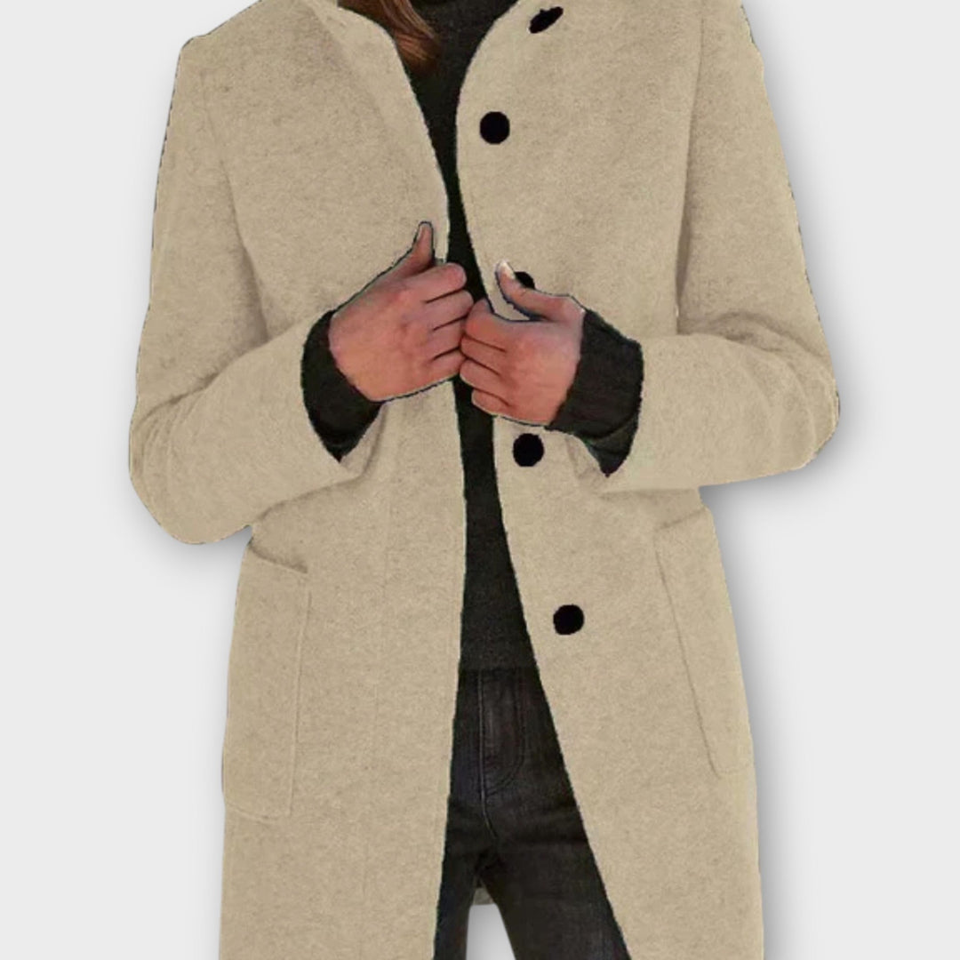 Classic Button-Up Mid-Length Coat