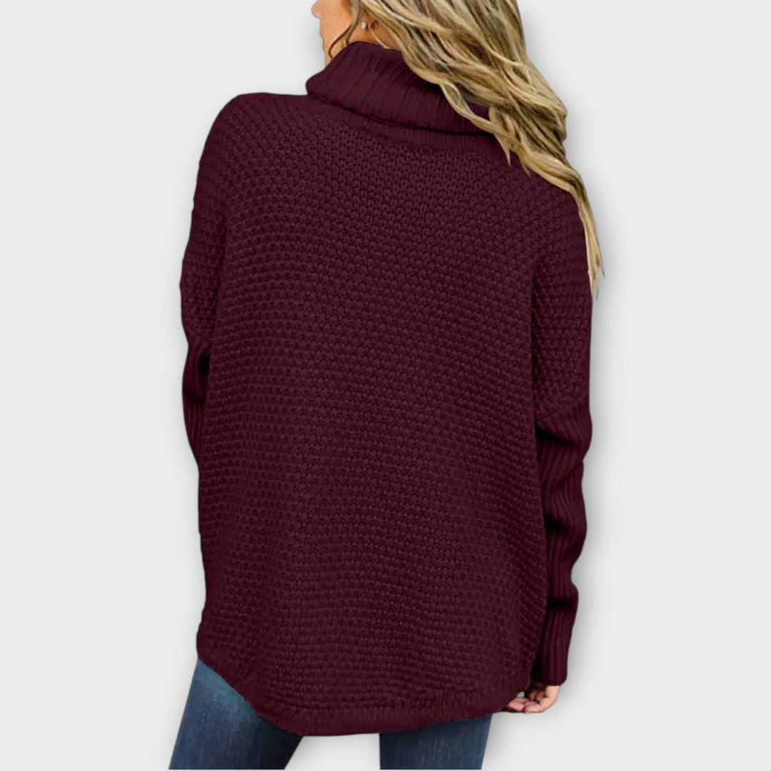 Warm and Chunky Knit Turtleneck Sweater
