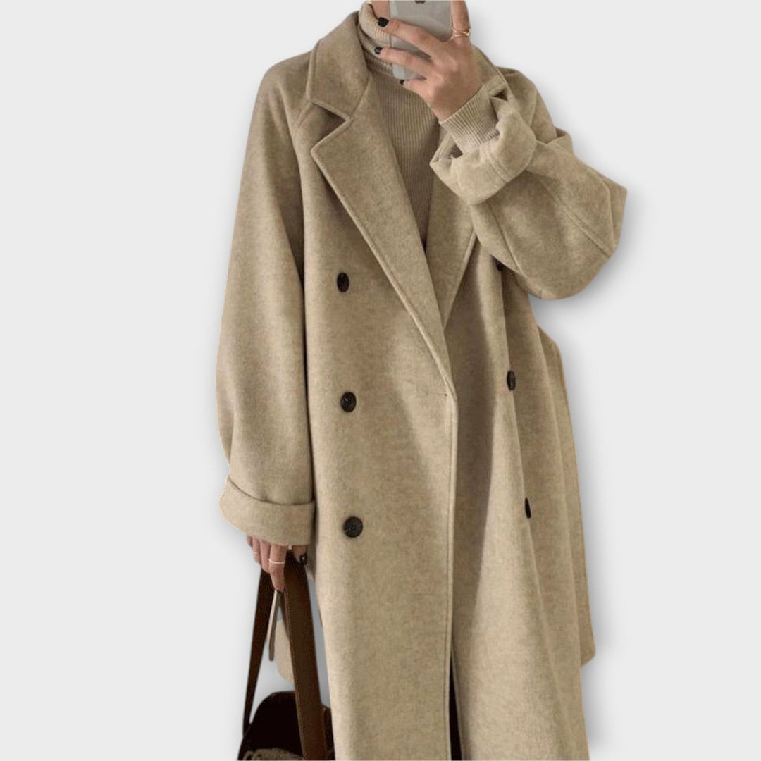 Chic Longline Double-Breasted Overcoat
