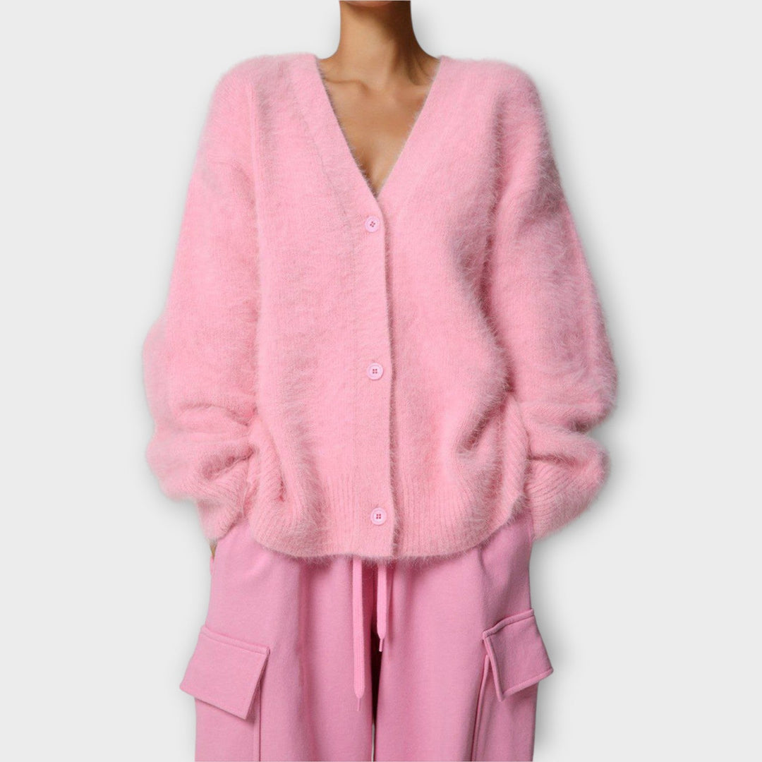 Chic Off-Shoulder Cozy Luxe Cardigan