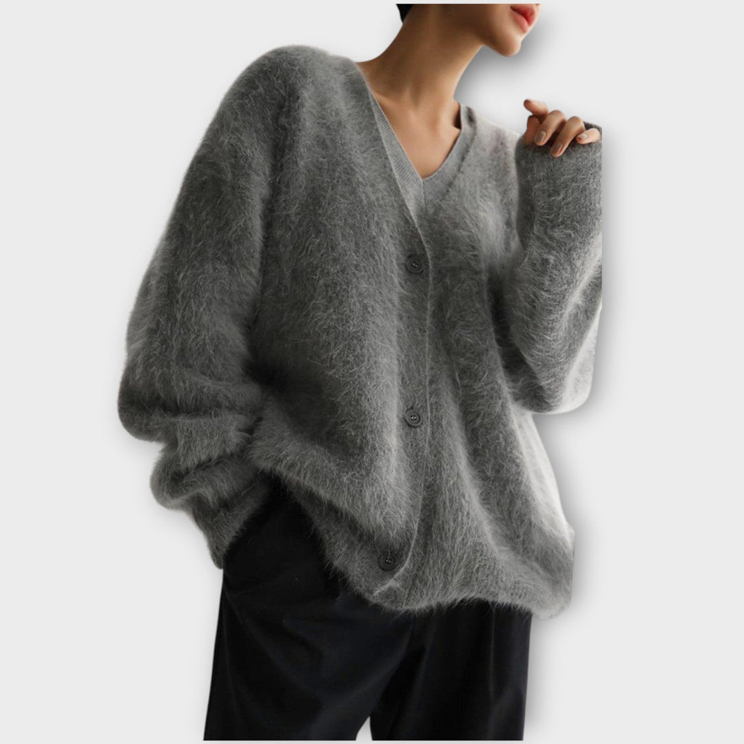 Chic Off-Shoulder Cozy Luxe Cardigan